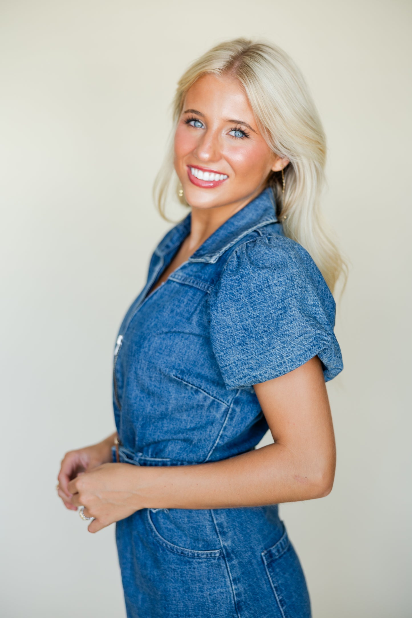 Belted Denim Dress
