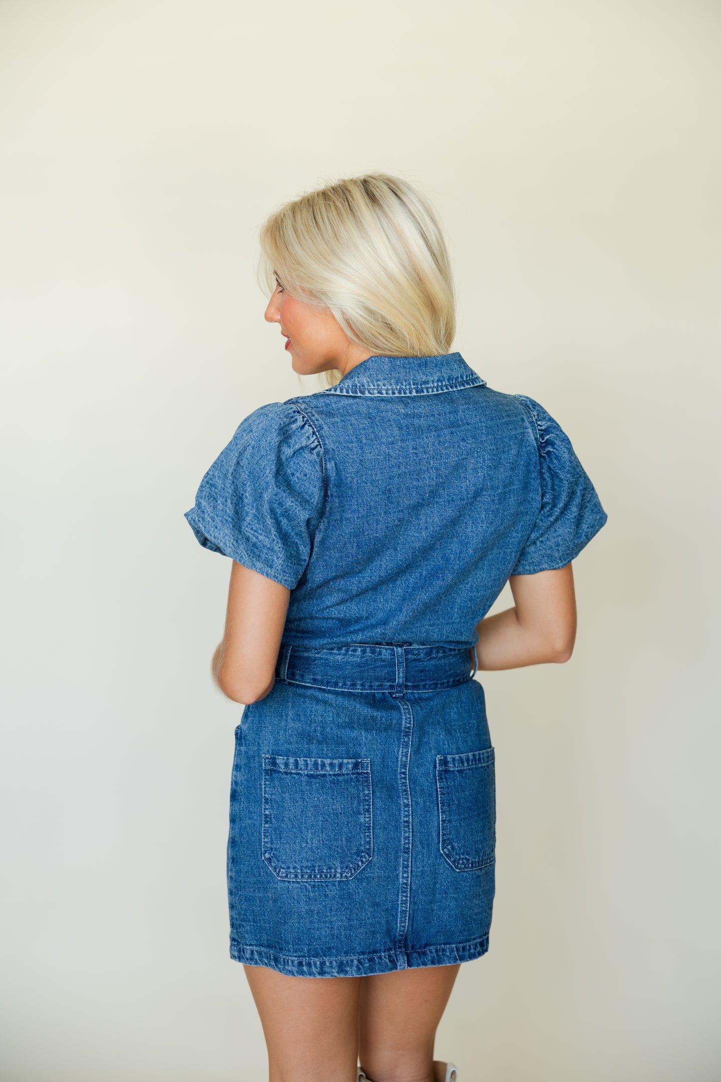 Belted Denim Dress