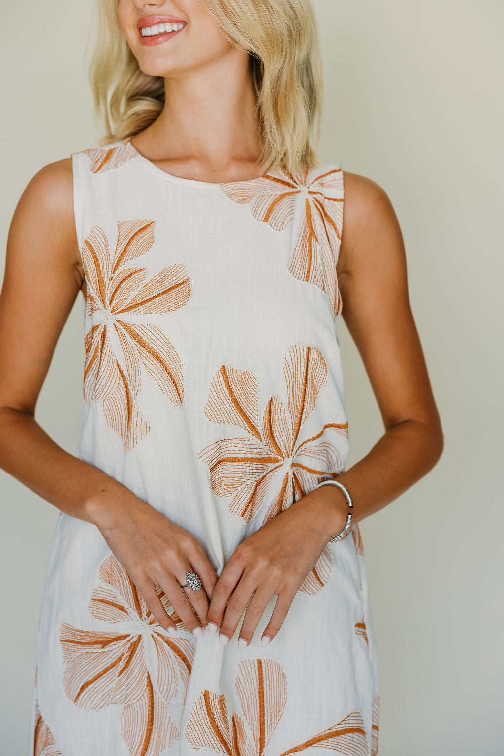 Sleeveless Embroidered Dress