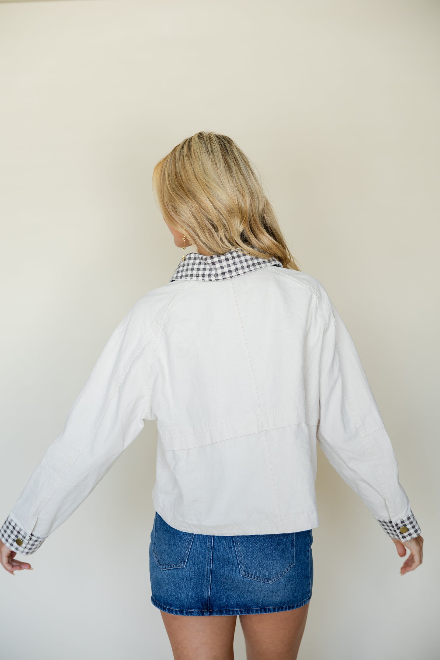 Gingham Collar Barn Jacket