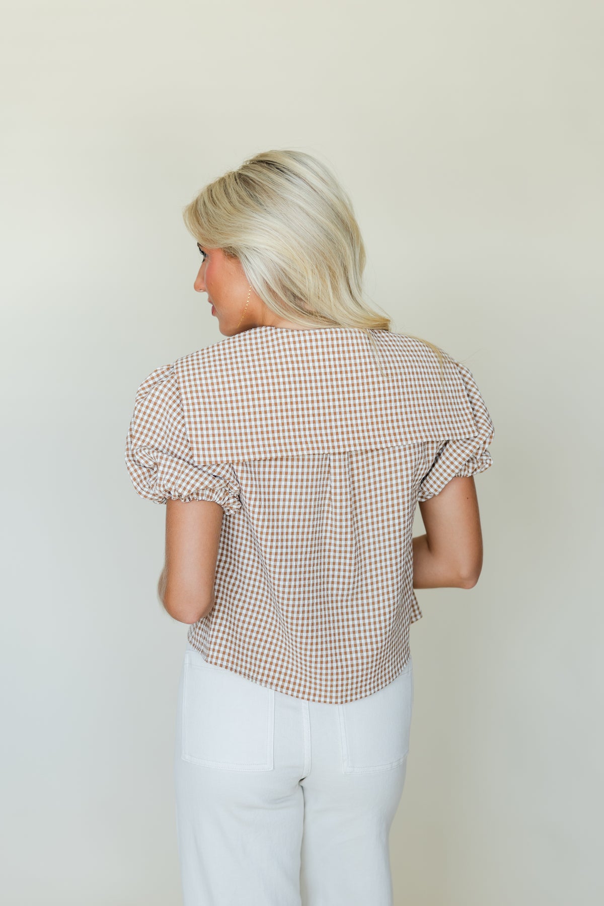 Gingham Tie Front Top