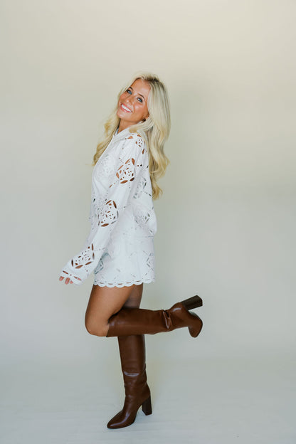 Eyelet Embroidered Shorts
