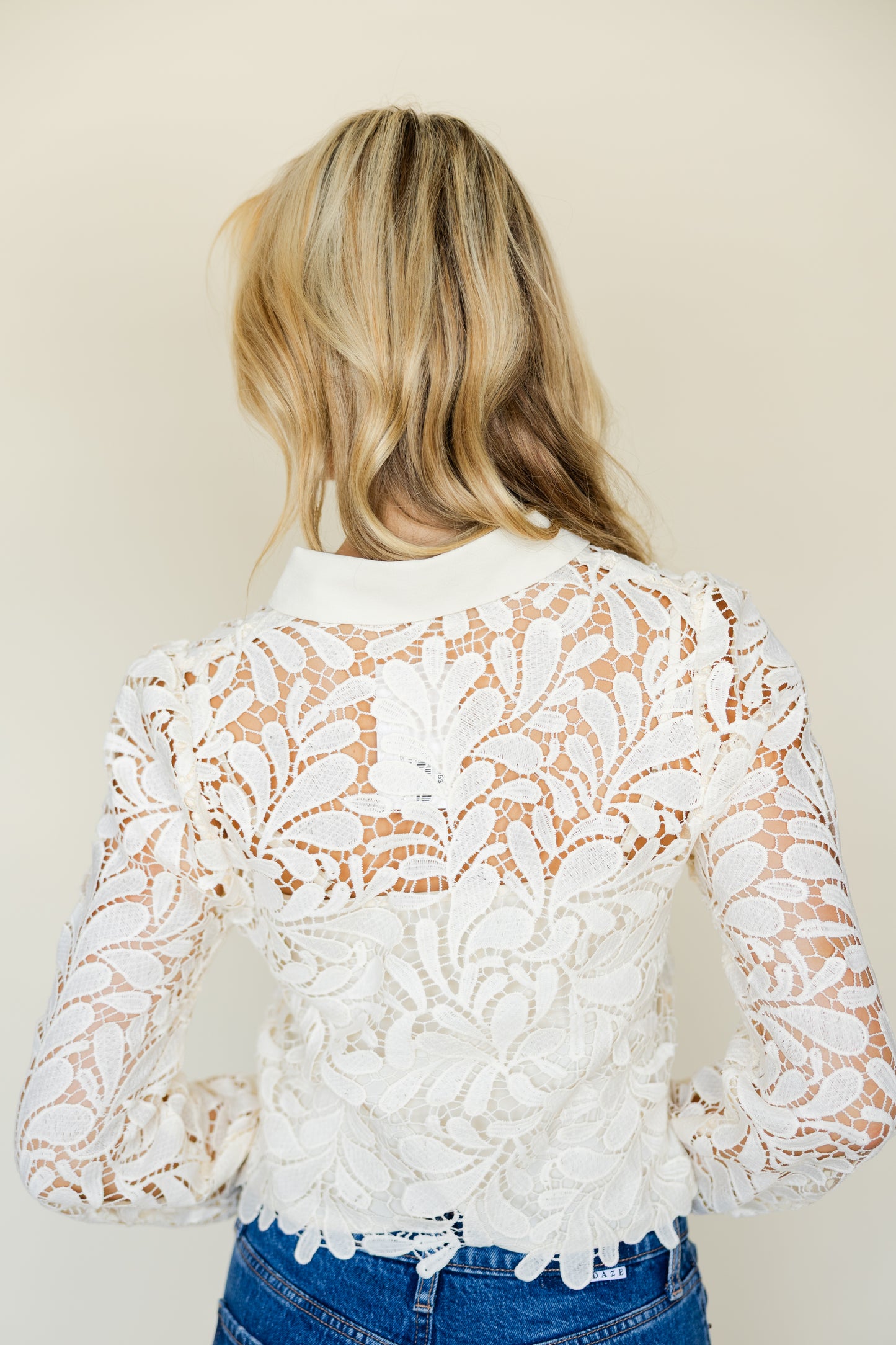 Diora Contrast Detail Lace Shirt