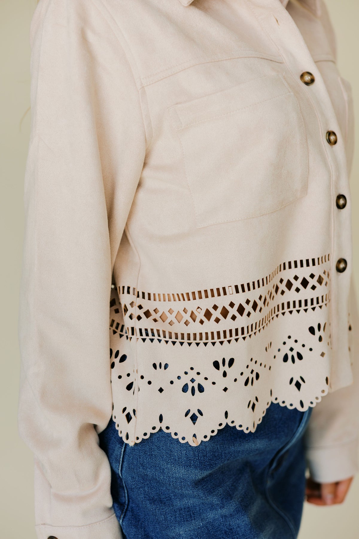 Laser Cut Detail Jacket