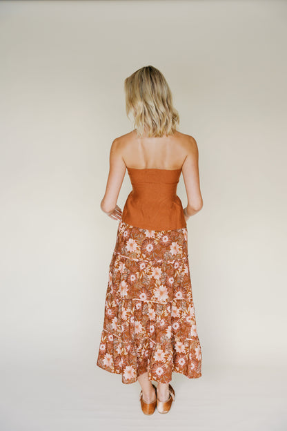 Tiered Floral Maxi Skirt