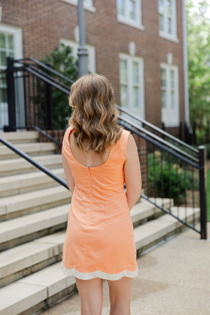 Melody Scalloped Hem Sheath Dress