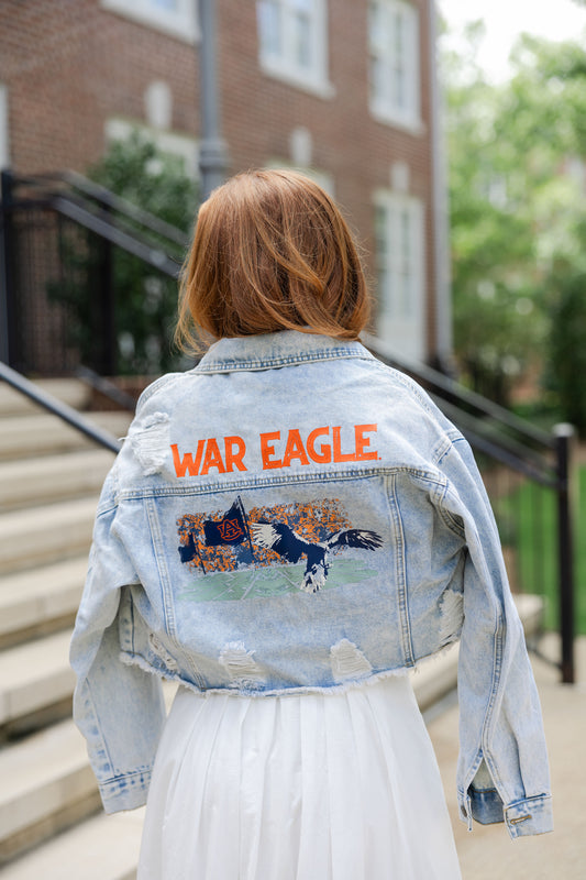 Auburn Stadium Watercolor Denim Jacket