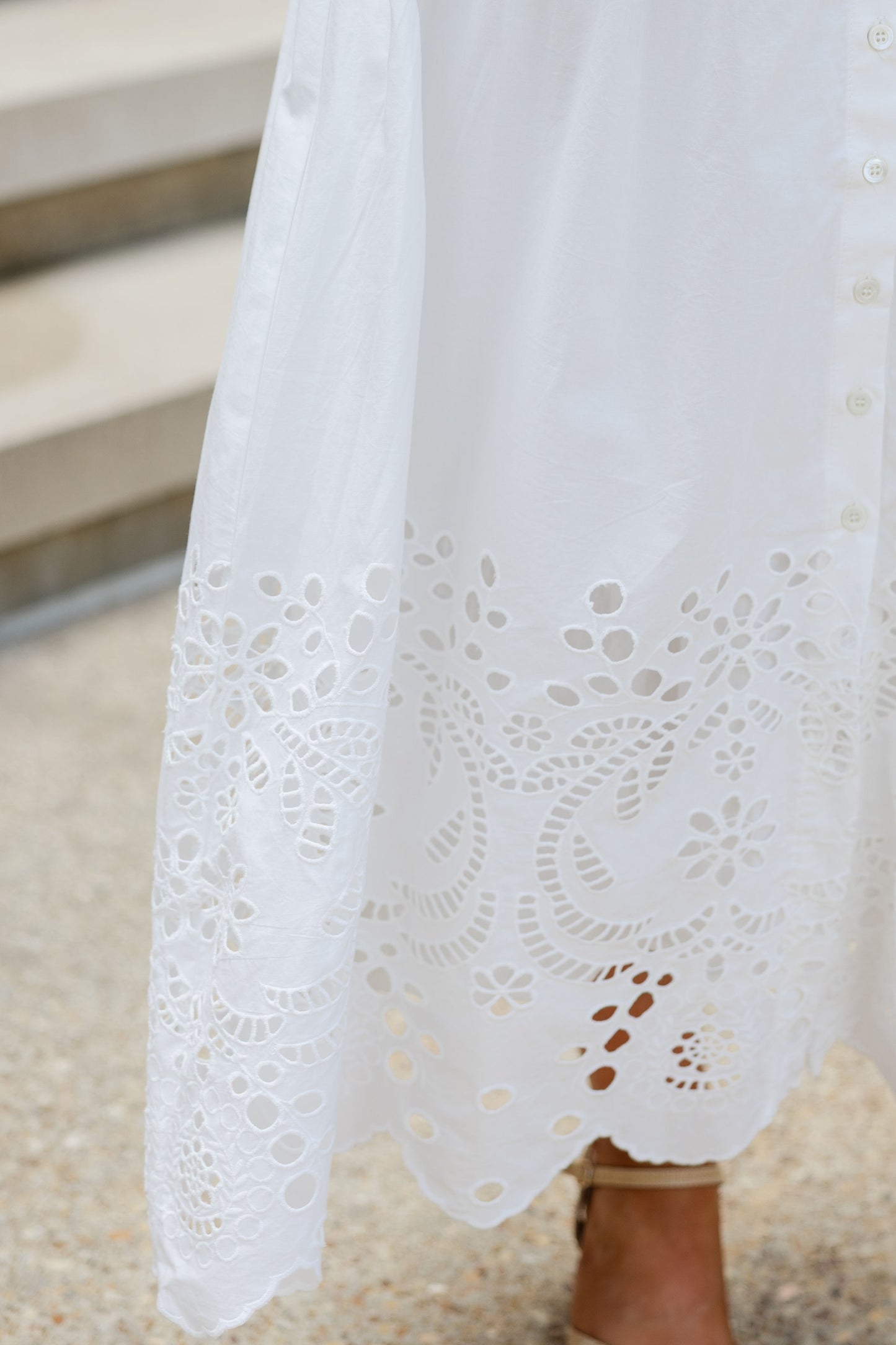 Embroidered Cotton Midi Dress