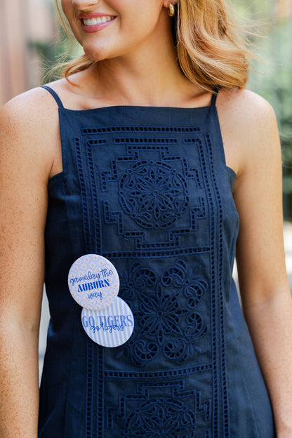 Embroidery A Line Midi Dress