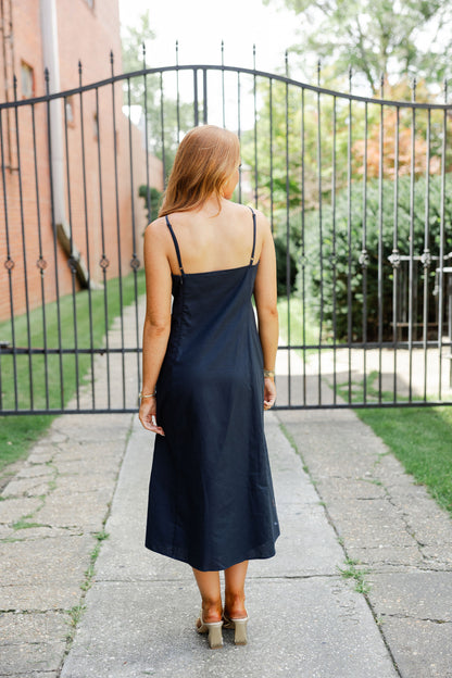 Embroidery A Line Midi Dress