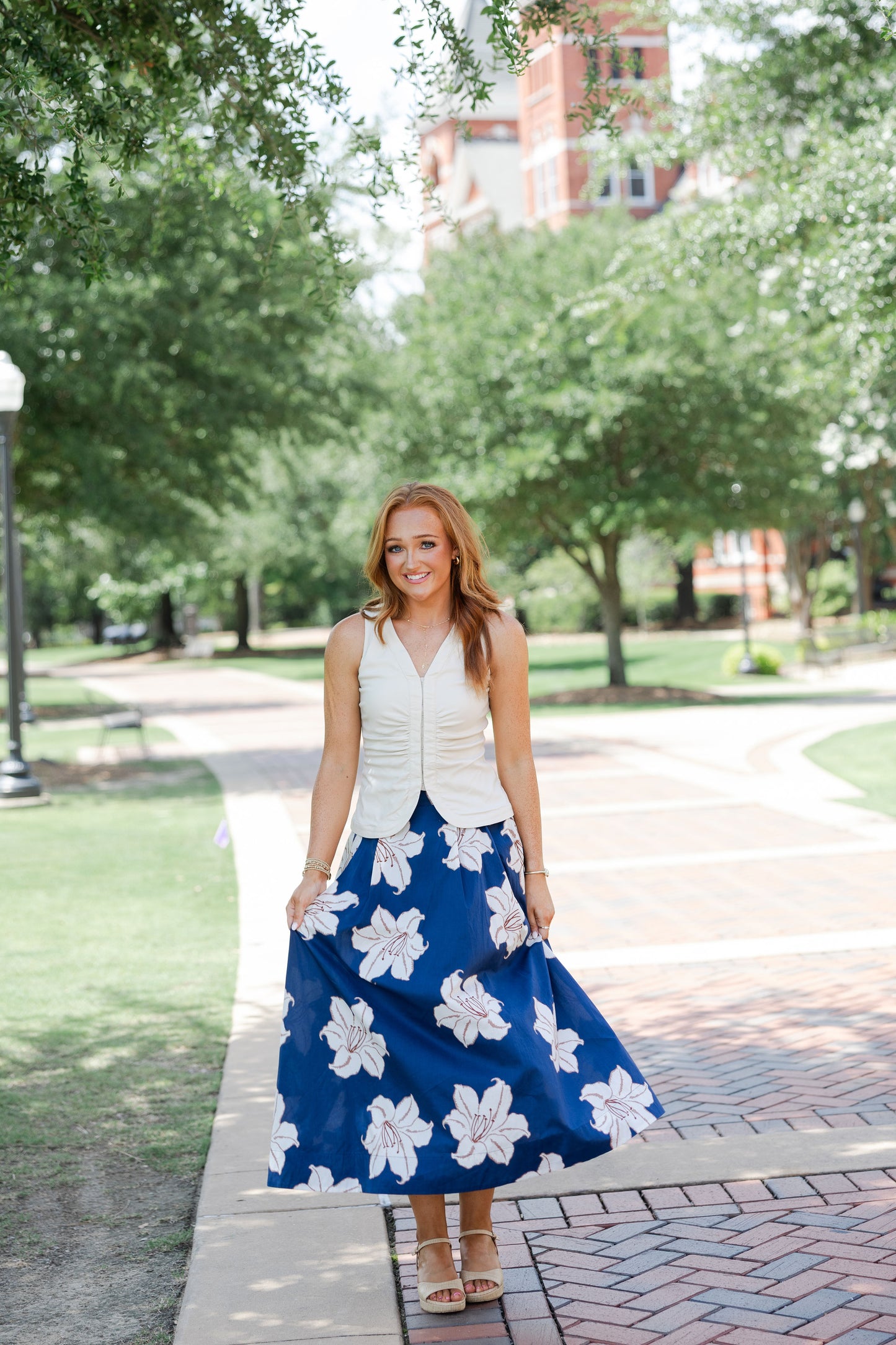 Floral Print Midi Skirt