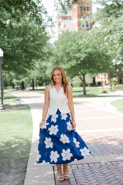 Floral Print Midi Skirt