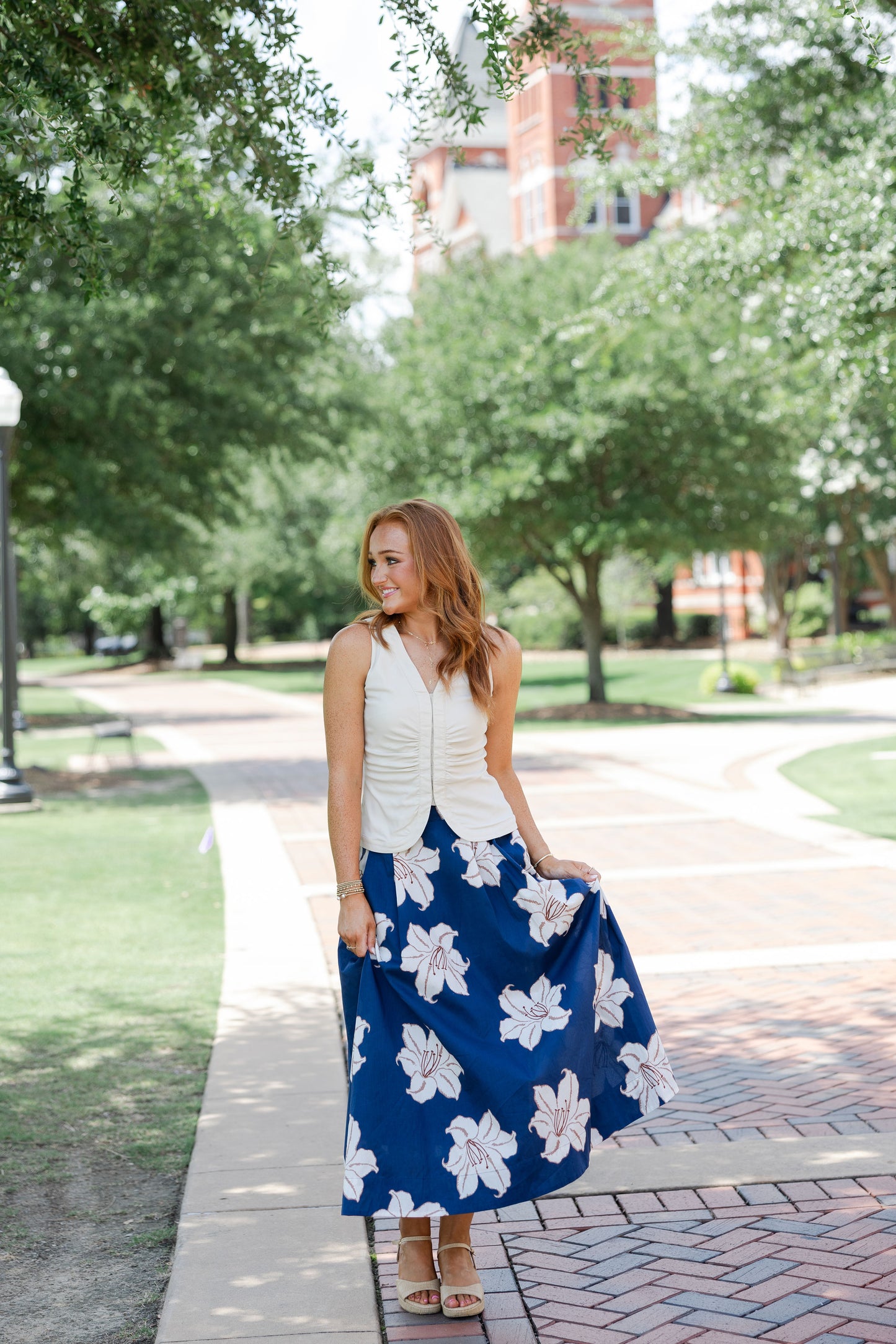 Floral Print Midi Skirt