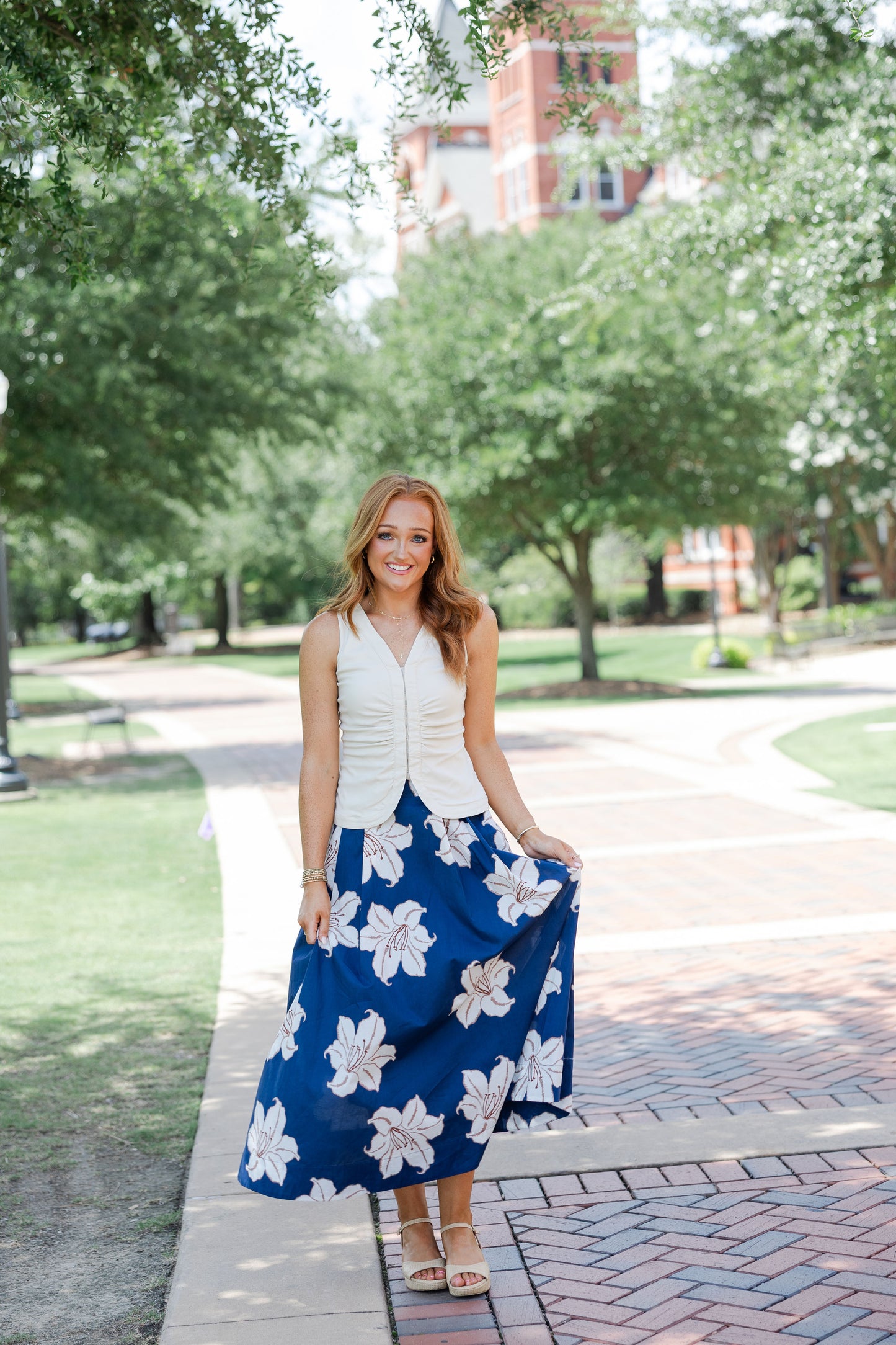 Floral Print Midi Skirt