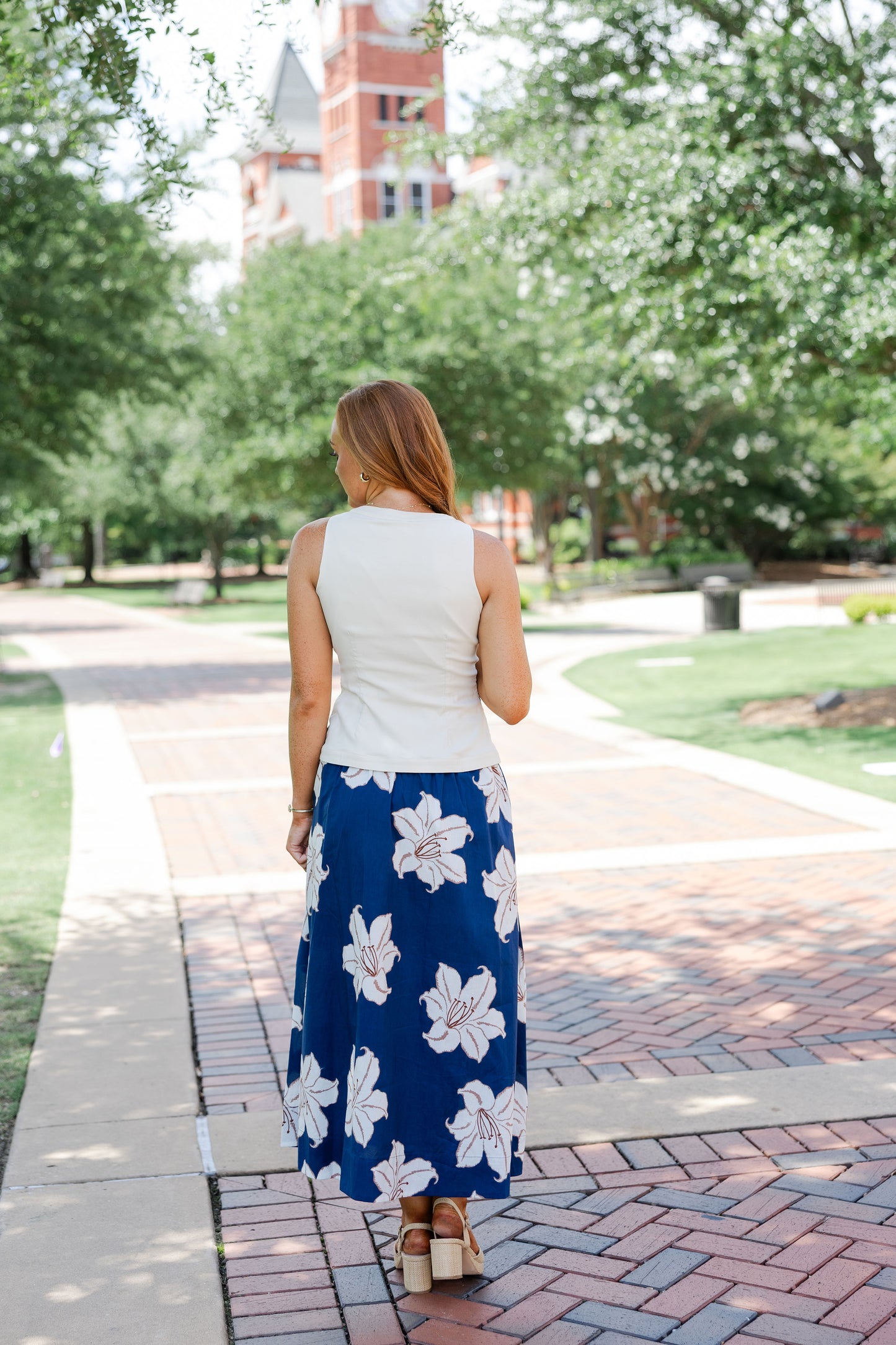 Floral Print Midi Skirt