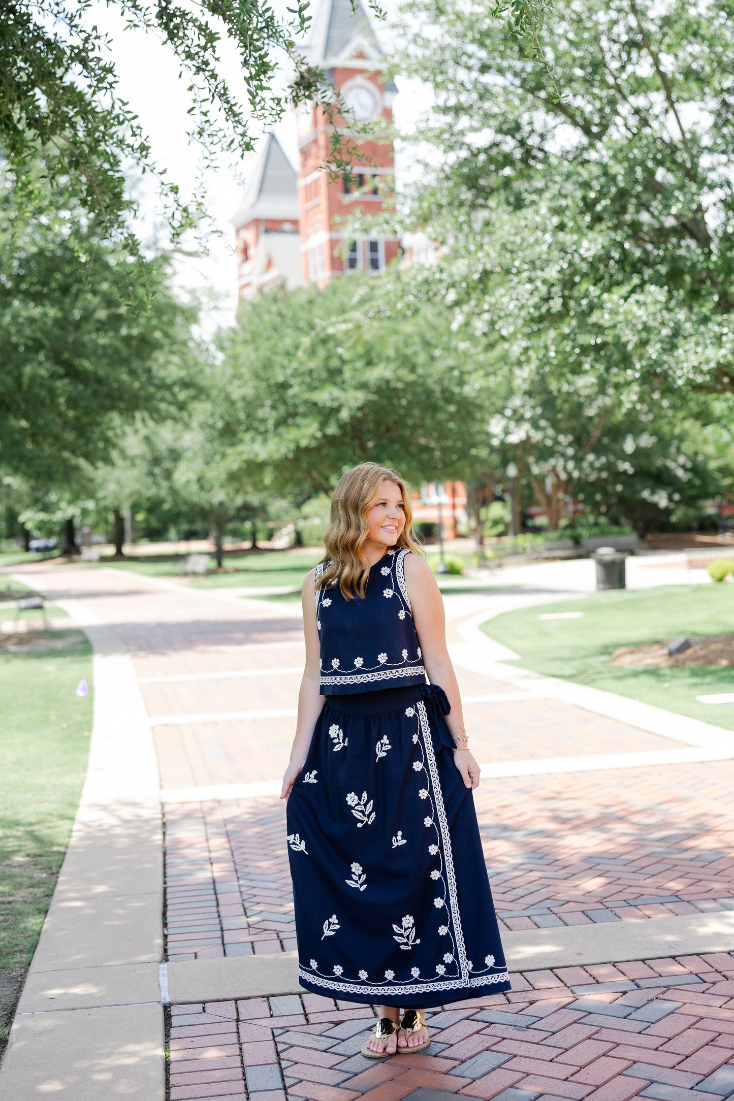 Embroidered Wrap Skirt