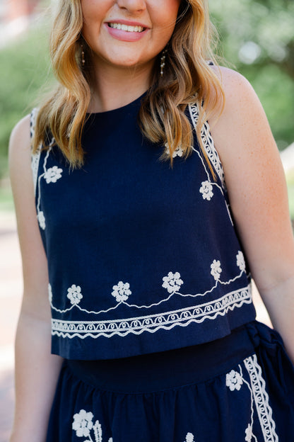 Embroidered Wrap Skirt