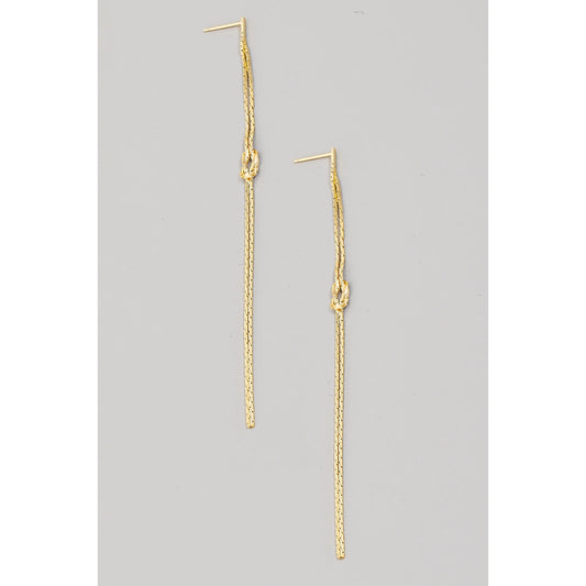 Thin Chain Knot Drop Earring