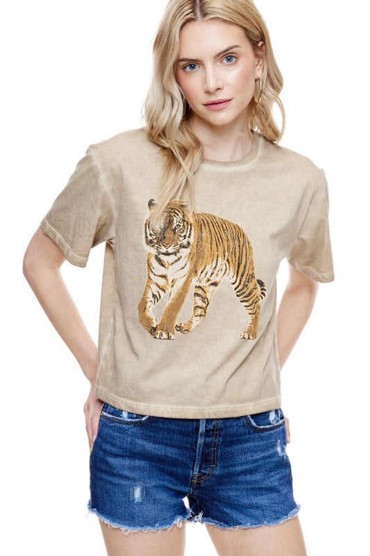 Vintage Tiger Crop Tee