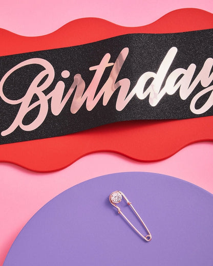 BIRTHDAY GIRL BLACK SASH