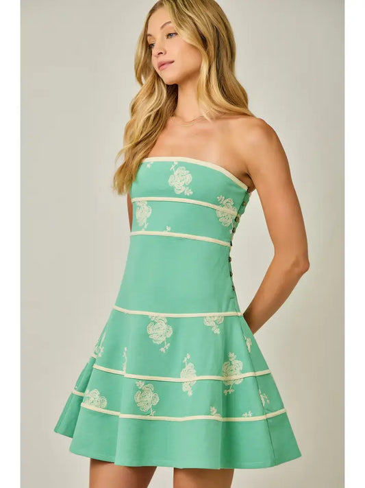 Embroidered Fit & Flare Dress