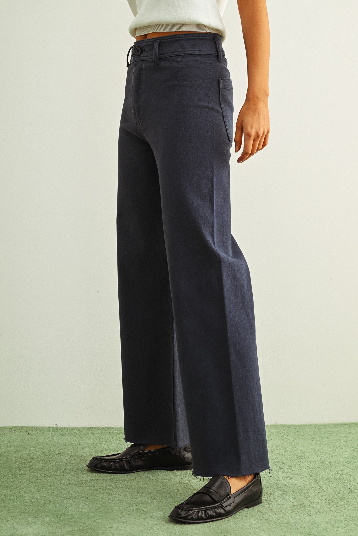 Straight Wide Leg Denim Pant
