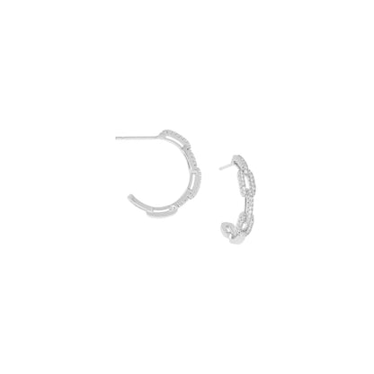 Crystal Paperclip Link Hoop