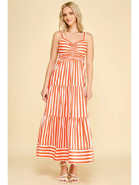 Striped Tiered Maxi Dress