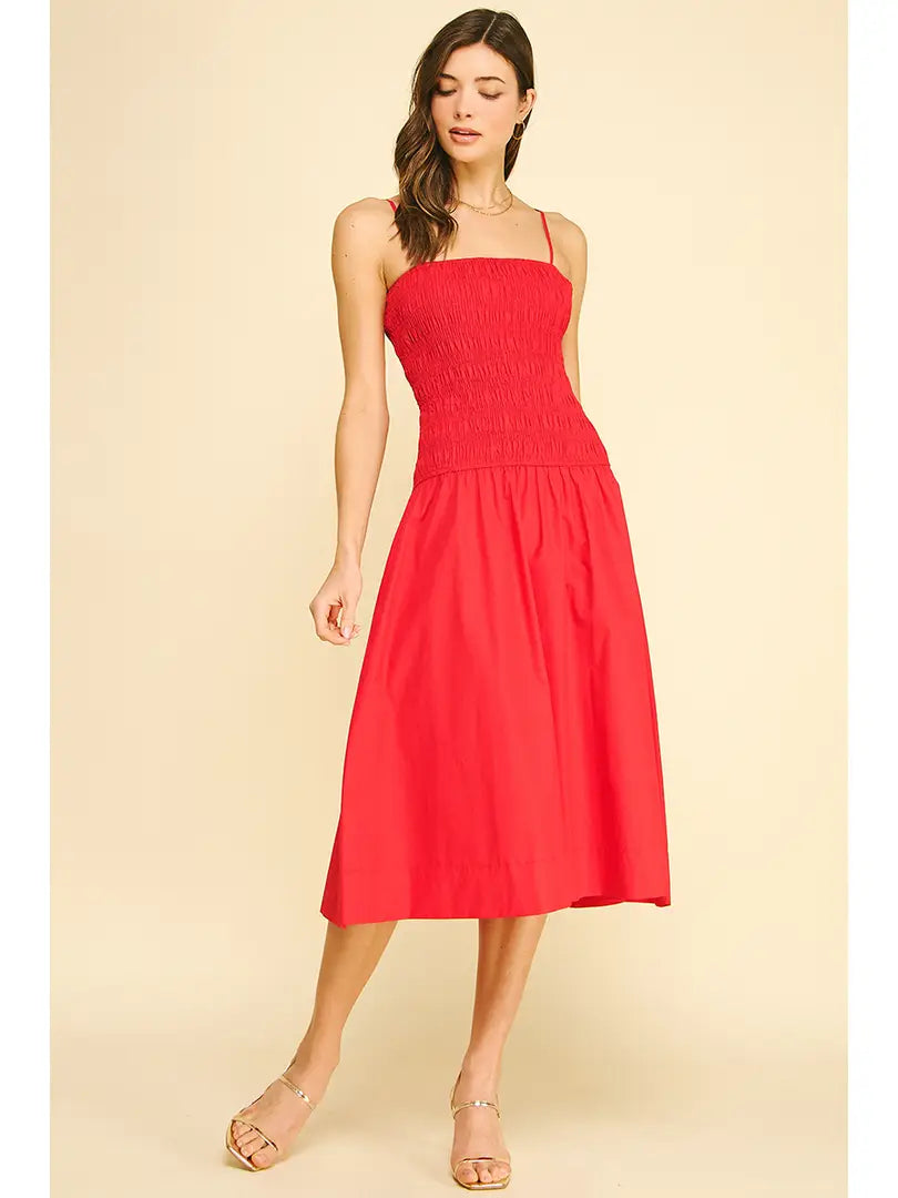 Smocked Midi Dress