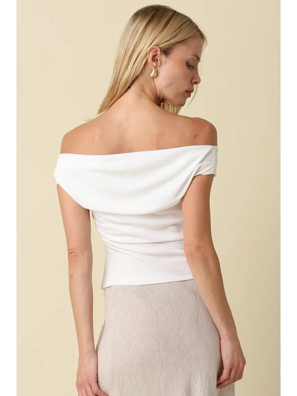 Macey Off-Shoulder Fitted Top