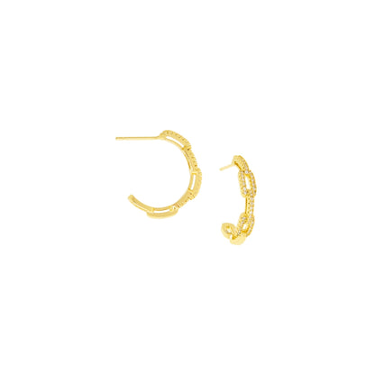 Crystal Paperclip Link Hoop