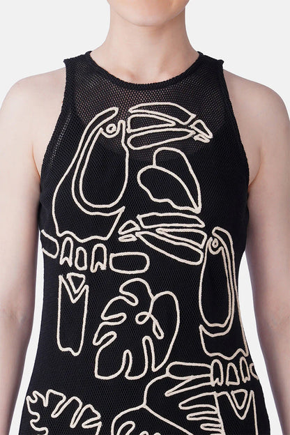 Twined Dori Tucan Bodycon Dress