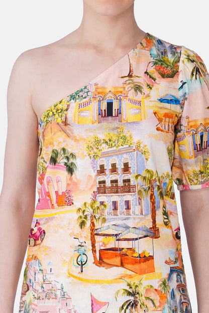 Summer Escape Vacation Print Dress