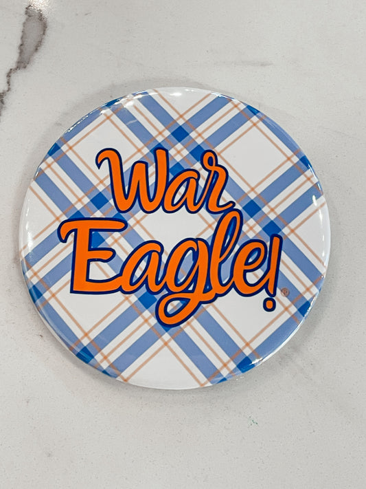 Plaid War Eagle Button