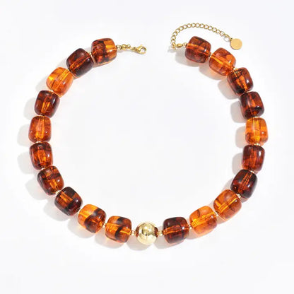 Boho Geometric Acrylic Bead Necklace