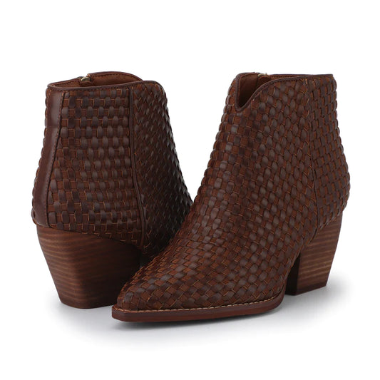 CASSIDY WOVEN HIGH ANKLE BOOTIE