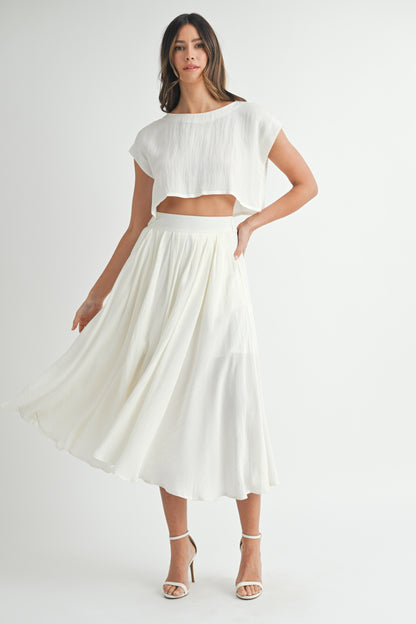 Crop Top & Midi Skirt Set