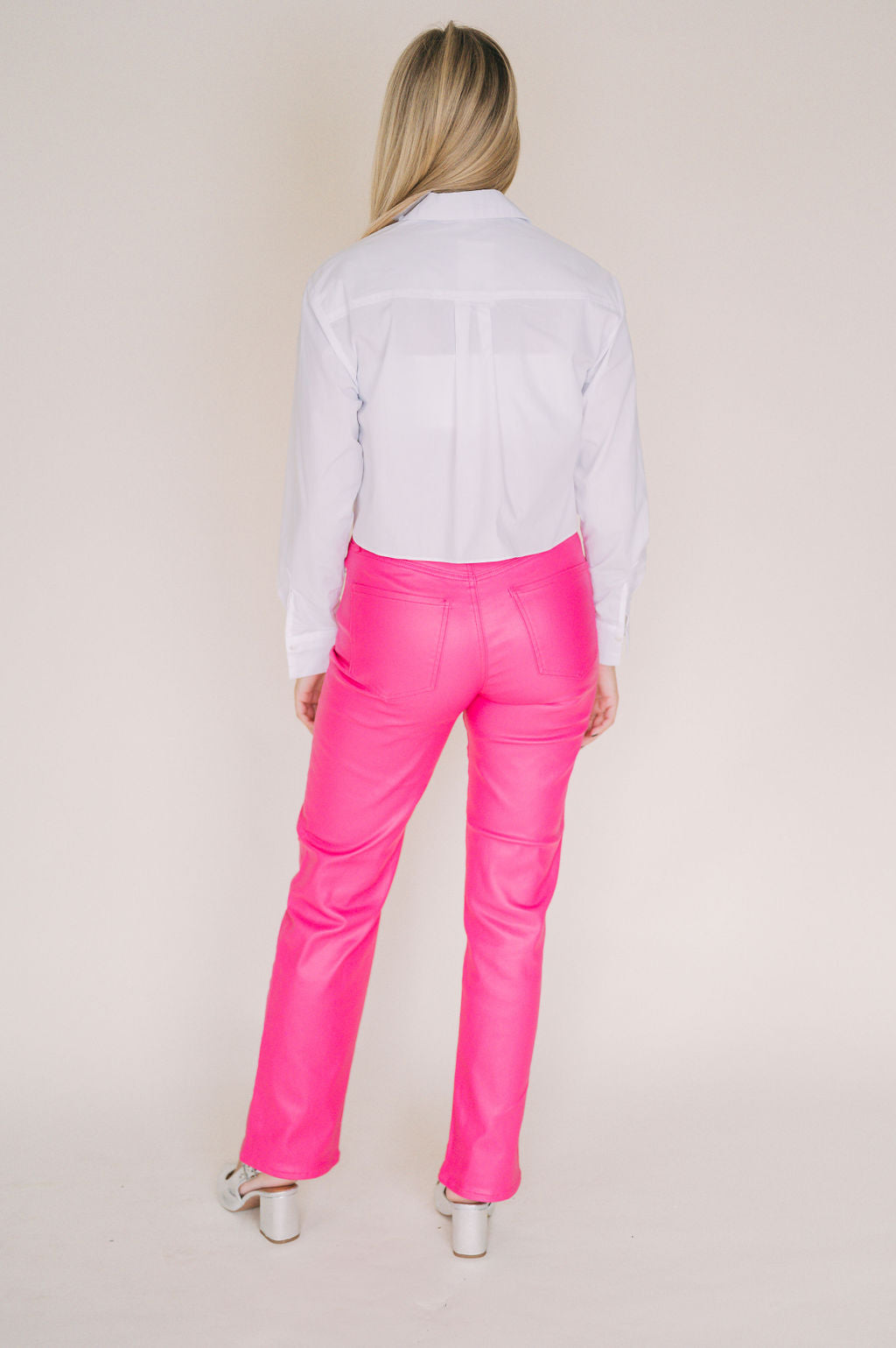 CROPPED BUTTON DOWN TOP