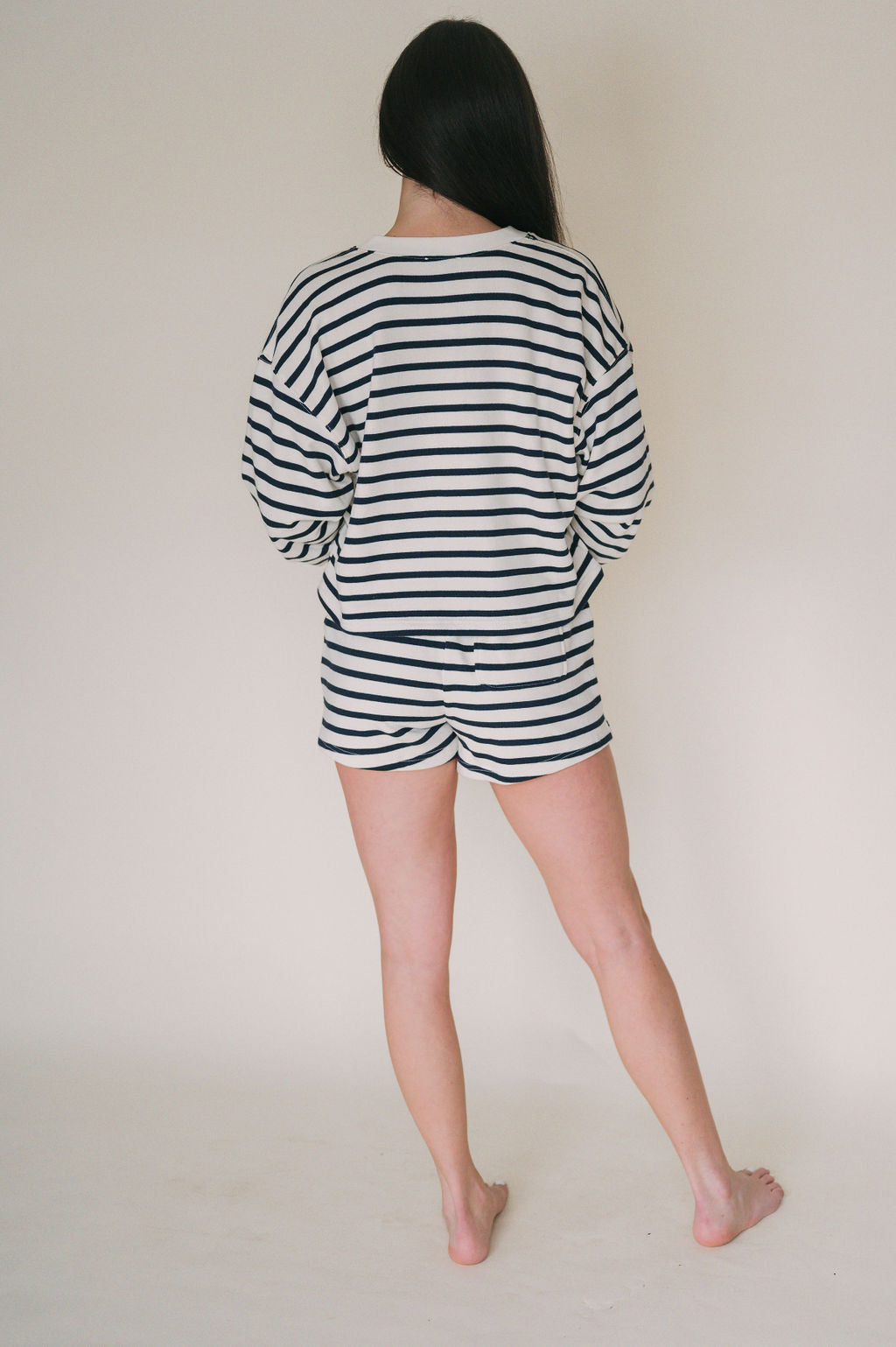 STRIPED TERRY FABRIC SHORTS