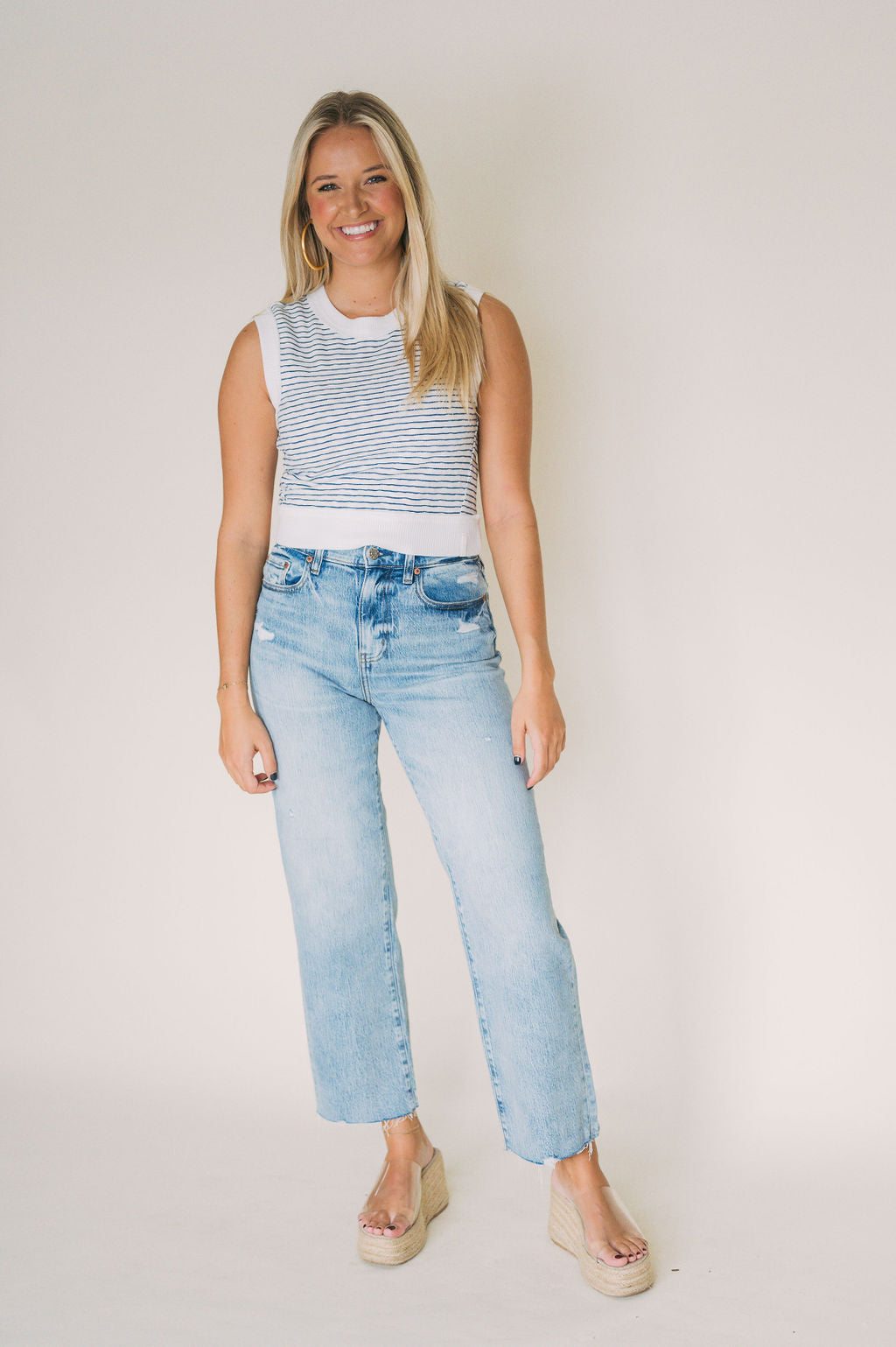 PLEASER HIGH RISE WIDE ANKLE JEAN