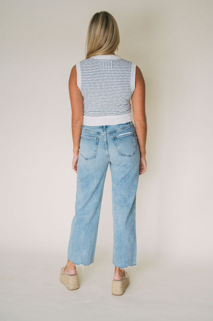 PLEASER HIGH RISE WIDE ANKLE JEAN