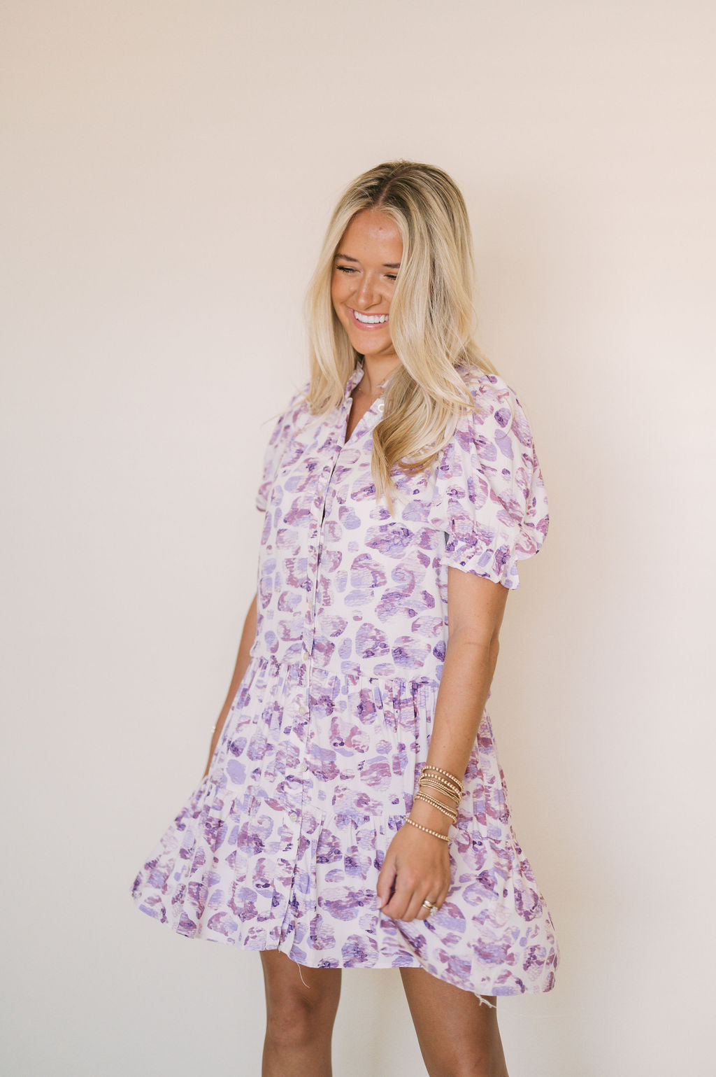 PRINTED BUTTON UP DRESS