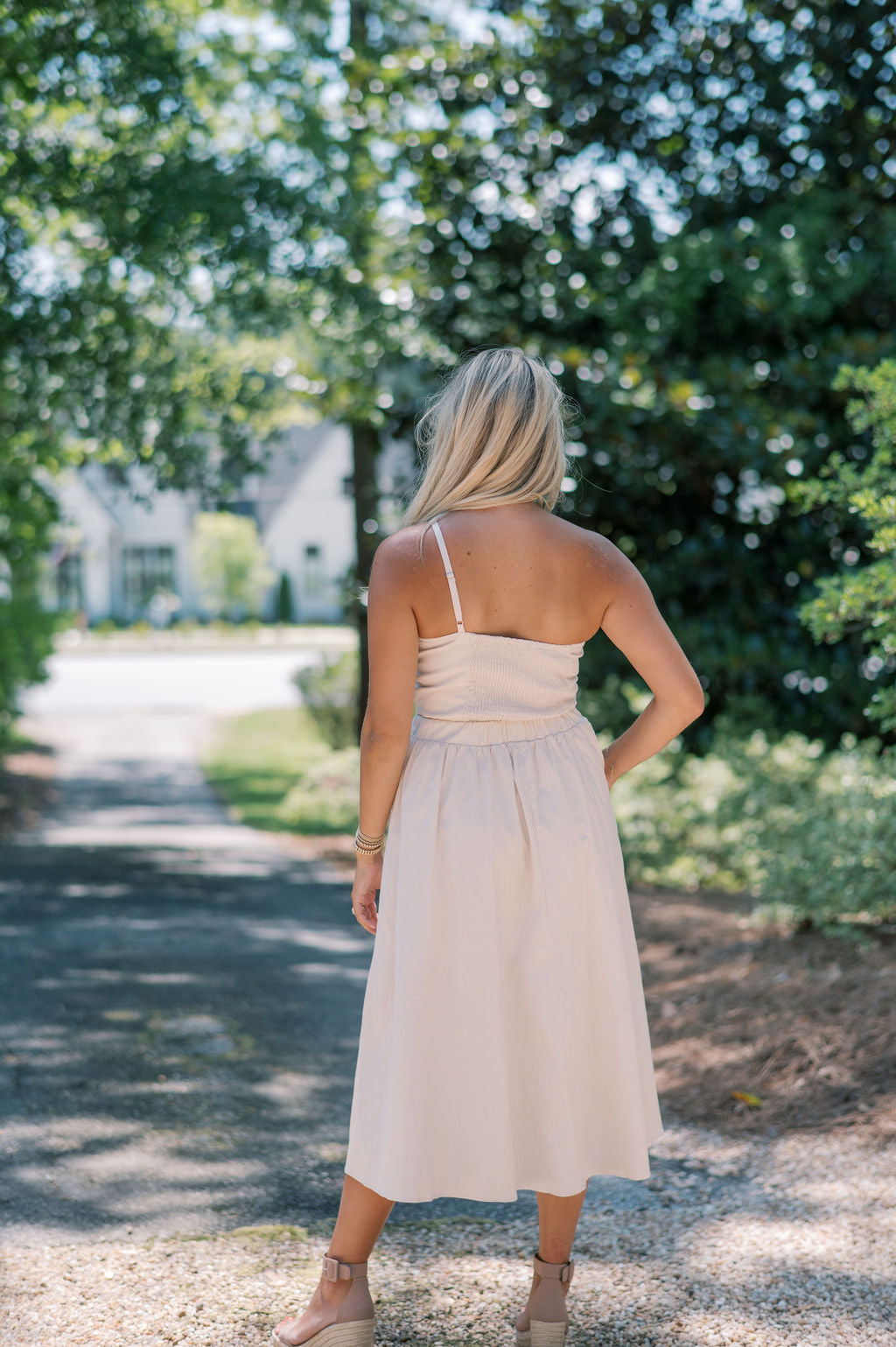 Knotted Flower Bow Midi Dress