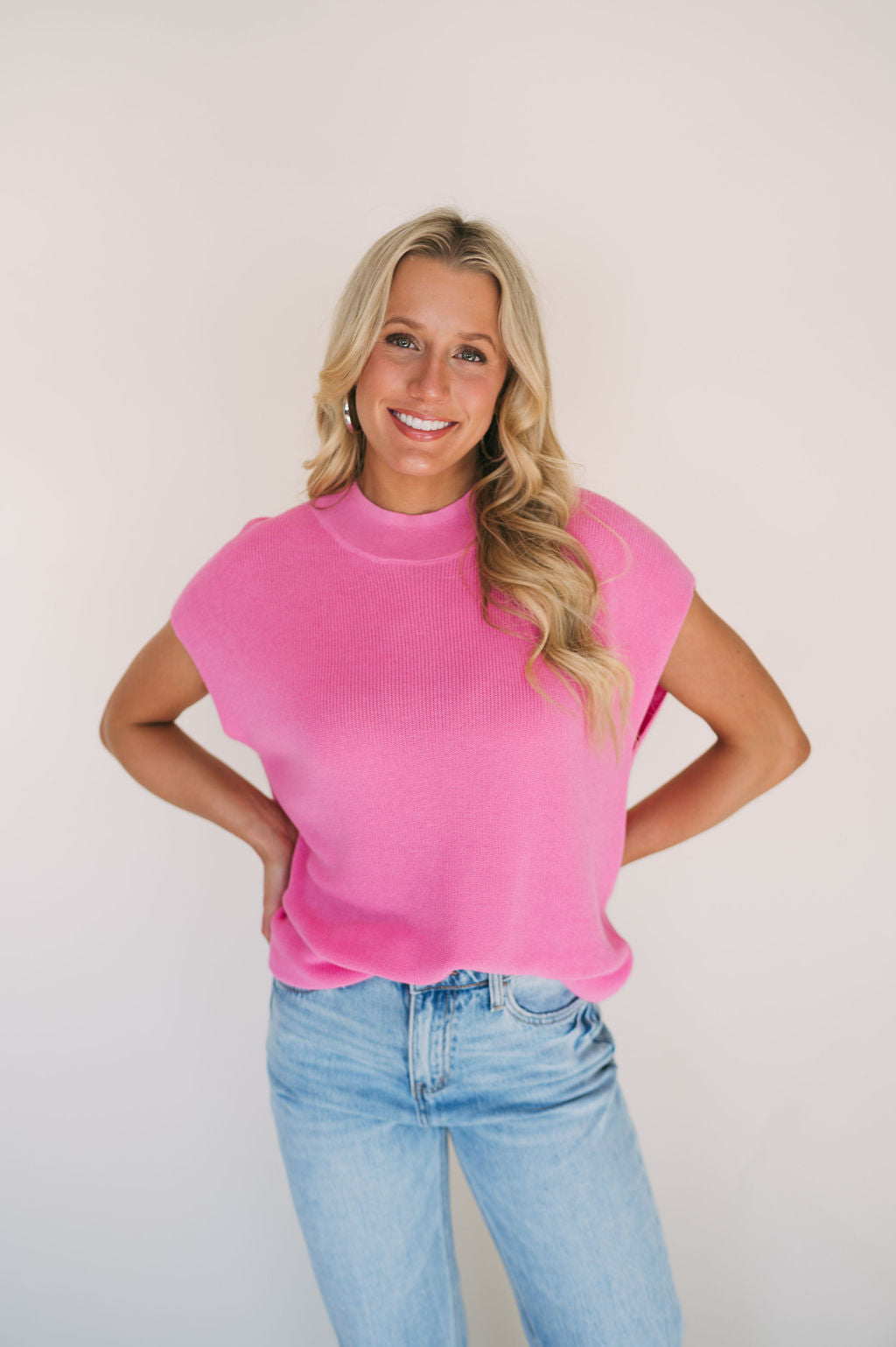 CAP SLEEVE SWEATER