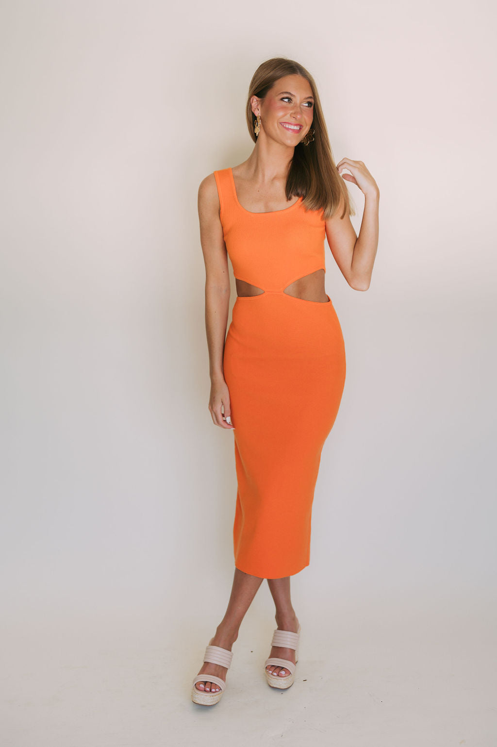 Cut-out Midi Dress