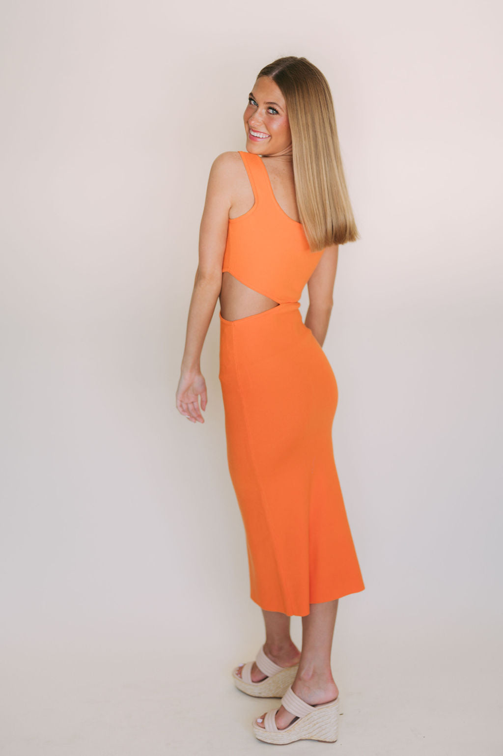 Cut-out Midi Dress