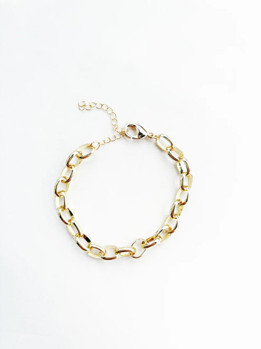 Gold Link Bracelet with Clasp