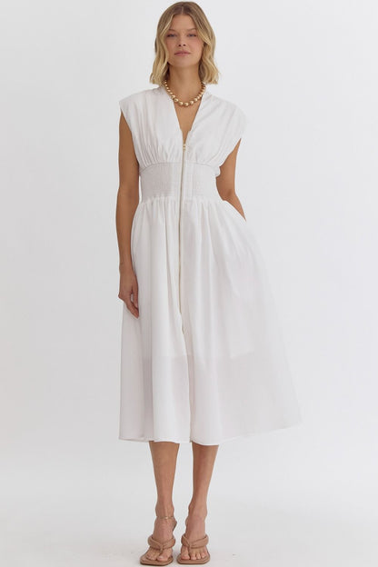 Midi Dress with Front Zipper