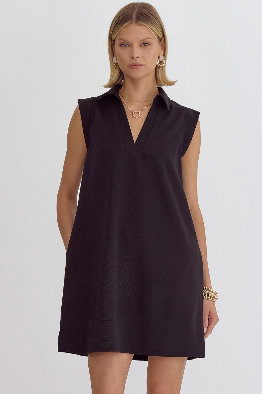 COLLARED MINI DRESS