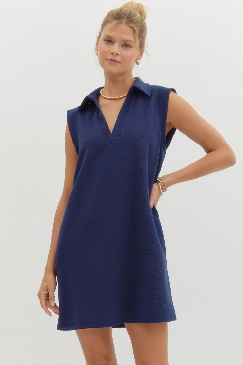 COLLARED MINI DRESS